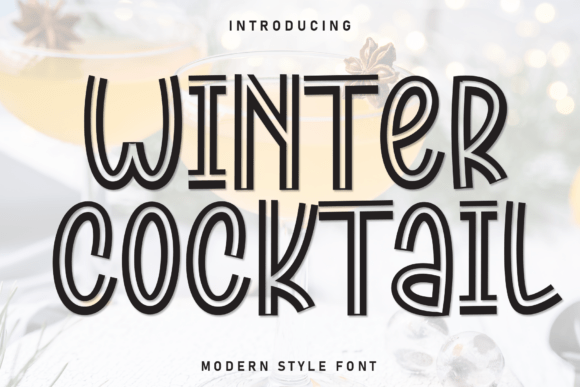 Winter Cocktail Font for Festive Design