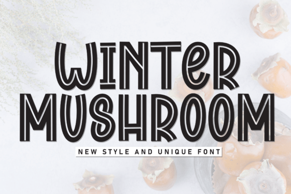 Winter Mushroom Font for Creative Projects